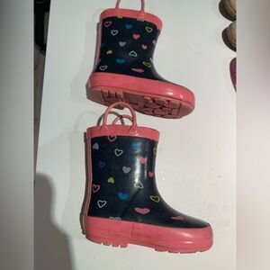 3 for $10 Colorful Heart Pattern Toddler Rain Boots size 7